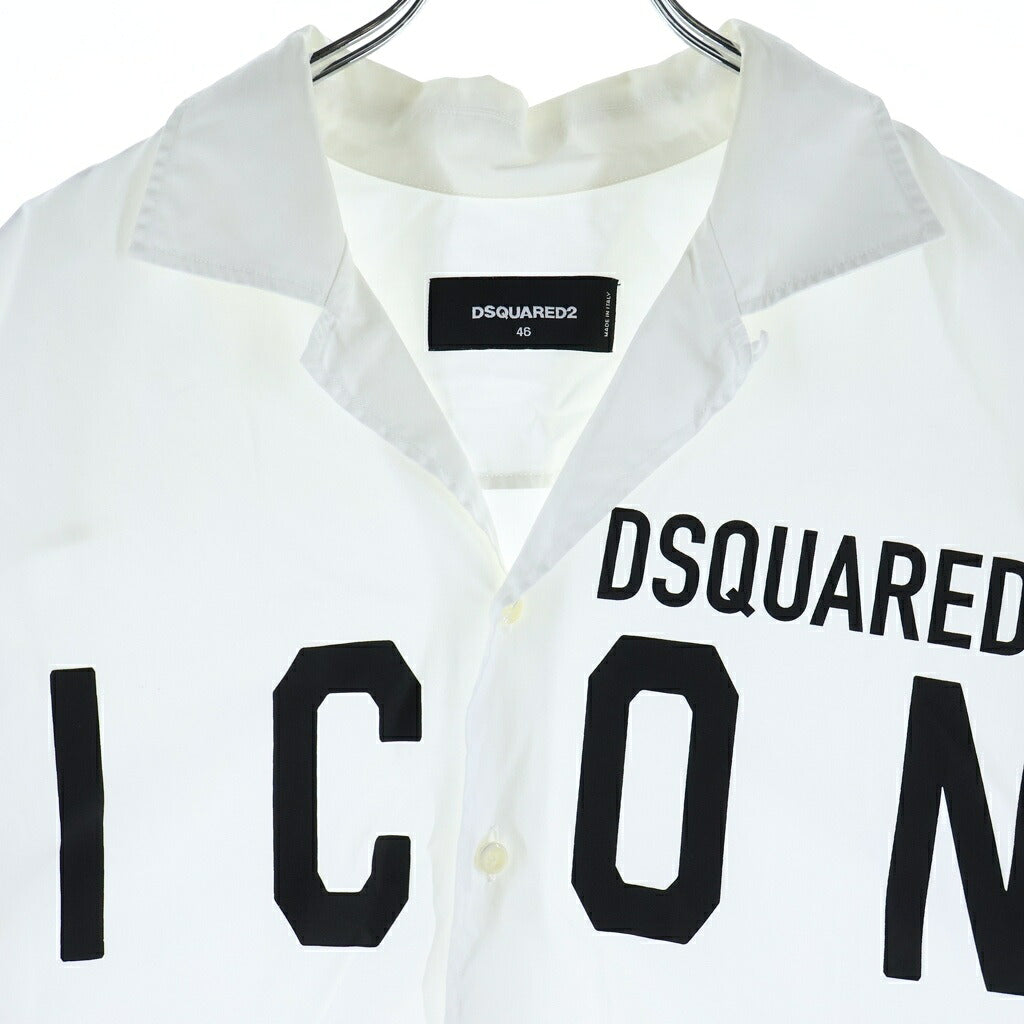 DSQUARED2(ディースクエアード) 20SS ICON オープンカラー半袖シャツ ホワイト S79DL0002 S36275