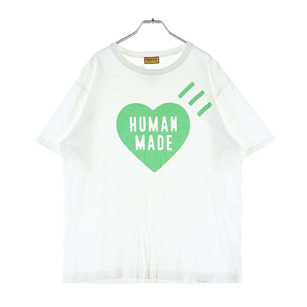 HUMAN MADE(ヒューマンメイド) KYOTO HEART S/S TEE 京都限定 ハートロゴプリント半袖Tシャツ ホワイト/グリーン