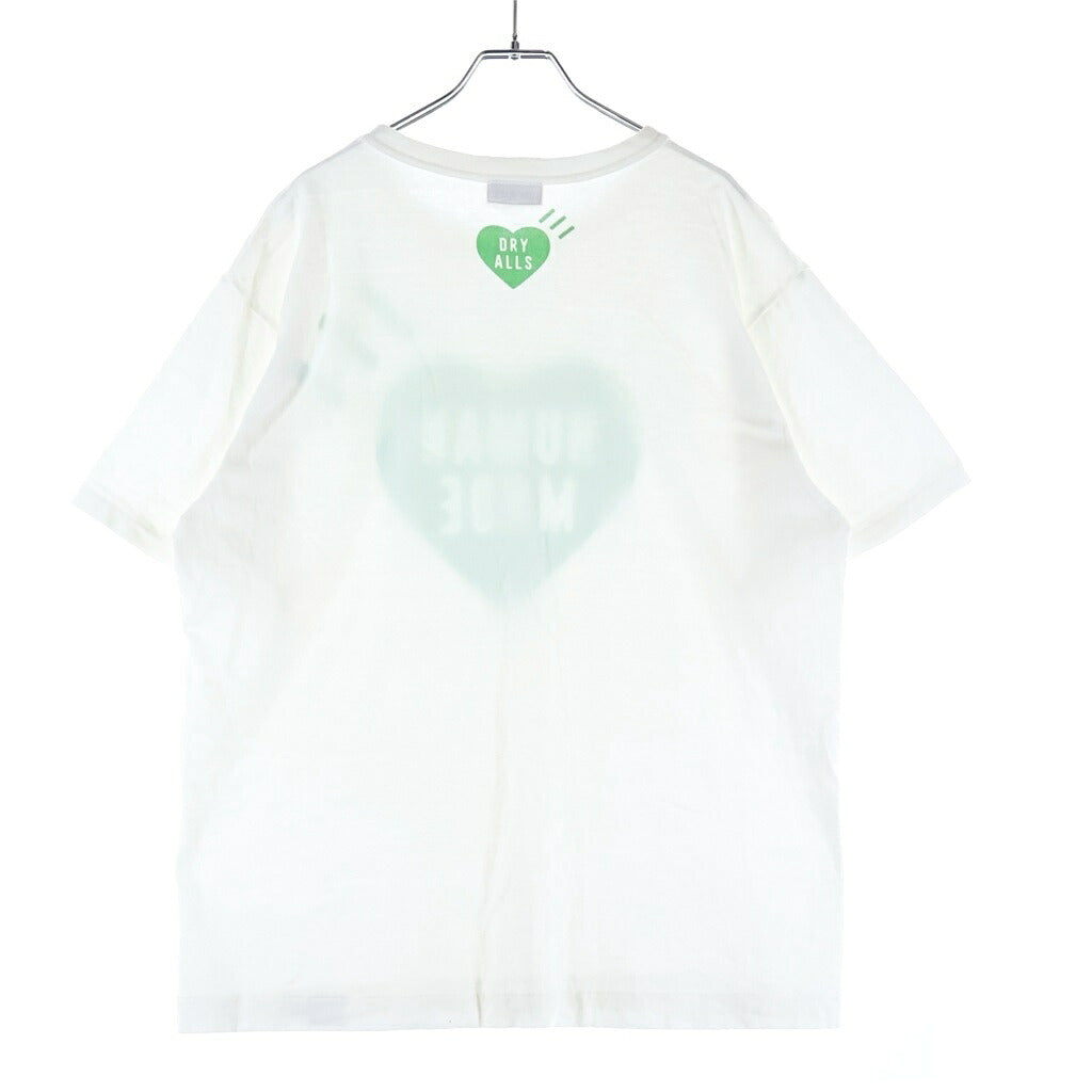 HUMAN MADE(ヒューマンメイド) KYOTO HEART S/S TEE 京都限定 ハートロゴプリント半袖Tシャツ ホワイト/グリーン