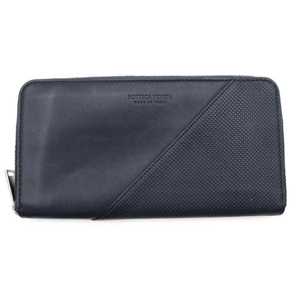 BOTTEGA VENETA(ボッテガヴェネタ) マルコポーロ マットカーフスキン ラウンドジップ ウォレット 長財布 ブラック 573431 VMAW4 1000