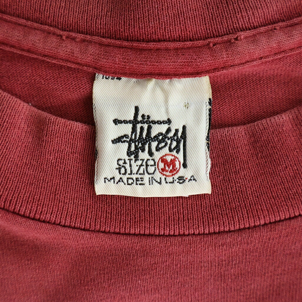 STUSSY(ステューシー) 90S OLD Stusabaker Champion スチュードベーカー チャンピオン 両面プリント 半袖Tシャツ 白タグ レッド