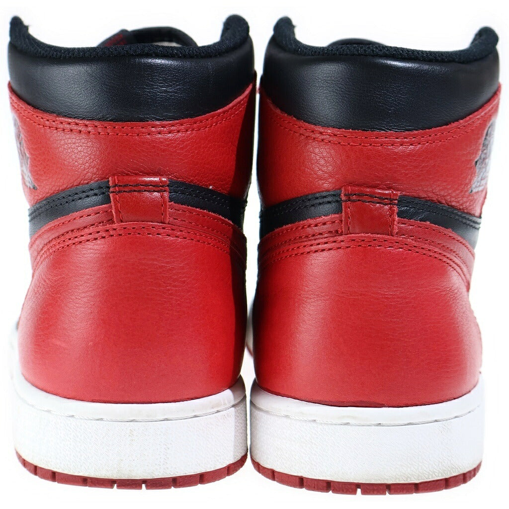NIKE(ナイキ) 【2016年製】AIR JORDAN 1 RETRO HIGH OG BRED BANNED 555088-001 エアジョーダン1 レトロ ブレッド バンド ハイカットスニーカー US9.5/27.5cm ブラック/レッド