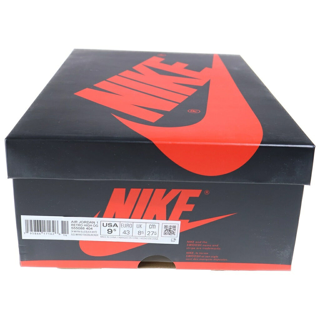 NIKE(ナイキ) AIR JORDAN 1 RETRO HIGH OG 555088-404 エアジョーダン1 ダークマリーナブルー ハイカットスニーカー US9.5/27.5cm ブラック/ブルー