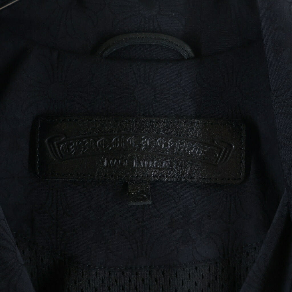 CHROME HEARTS(クロムハーツ) RIGGINS FBRC レタリングプリント クロスボールボタン ナイロンコーチジャケット ブラック