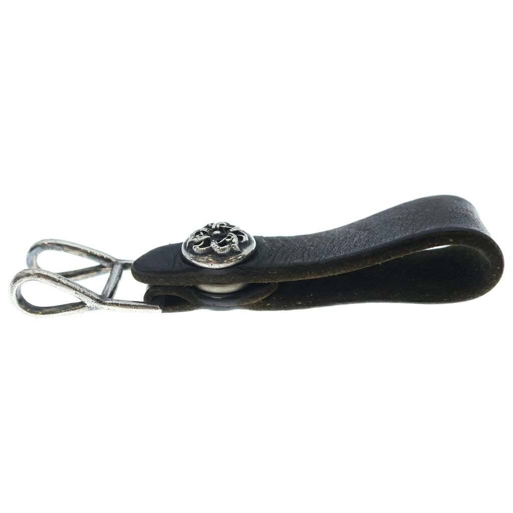 CHROME HEARTS(クロムハーツ) BELT LOOP ケルティックボールボタン レザーベルトループ ブラック/シルバー