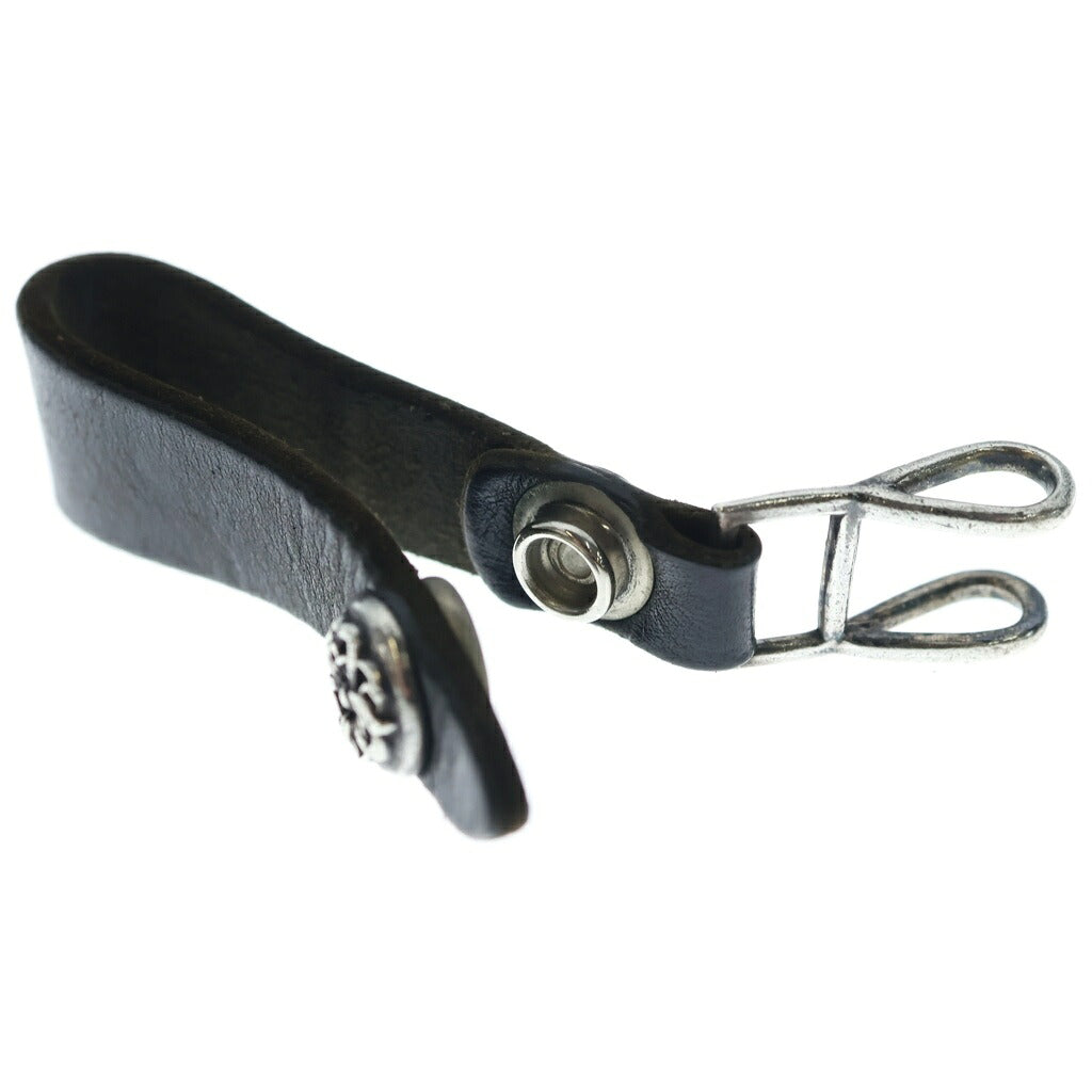 CHROME HEARTS(クロムハーツ) BELT LOOP ケルティックボールボタン レザーベルトループ ブラック/シルバー