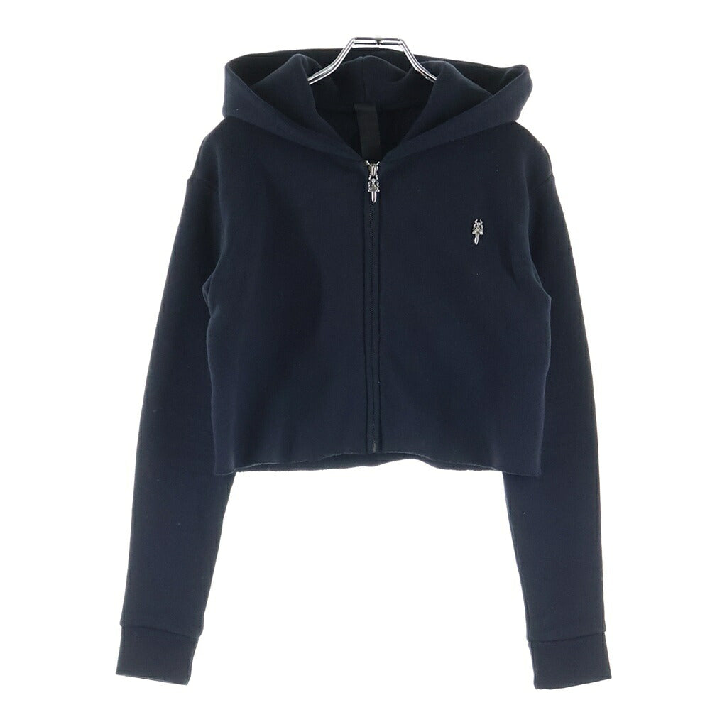 CHROME HEARTS(クロムハーツ) 3 Cemetery Cross Patch Zip Up Hoodie セメタリークロスパッチ クロップド ジップアップパーカー ブラック