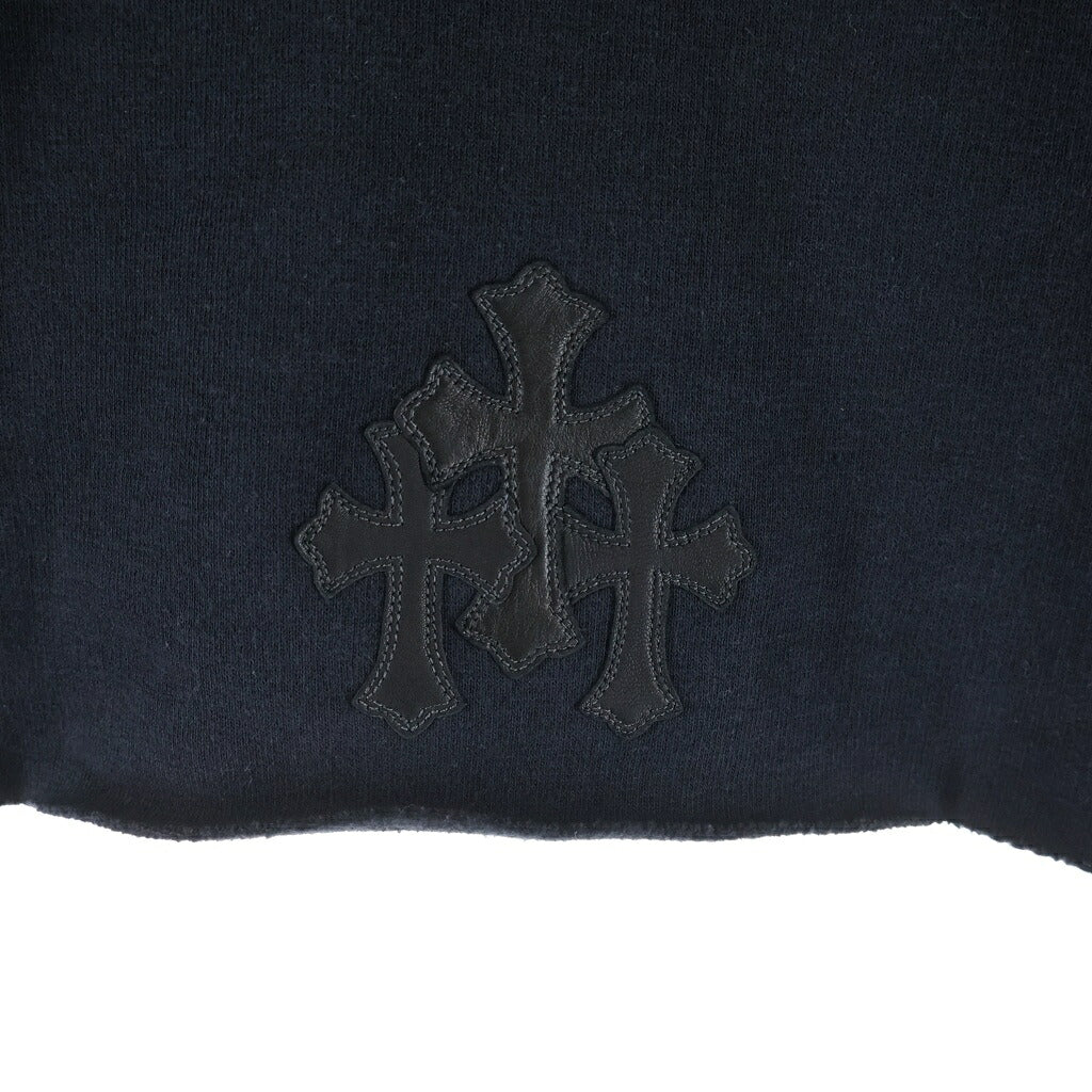 CHROME HEARTS(クロムハーツ) 3 Cemetery Cross Patch Zip Up Hoodie セメタリークロスパッチ クロップド ジップアップパーカー ブラック