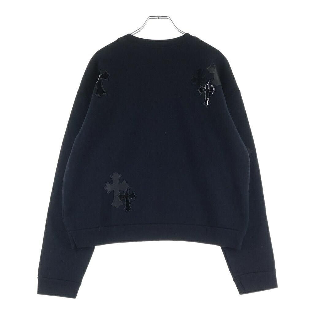 CHROME HEARTS(クロムハーツ) Y NOT CREW NECK SWEAT パテントレザークロスパッチクルーネックスウェット ブラック
