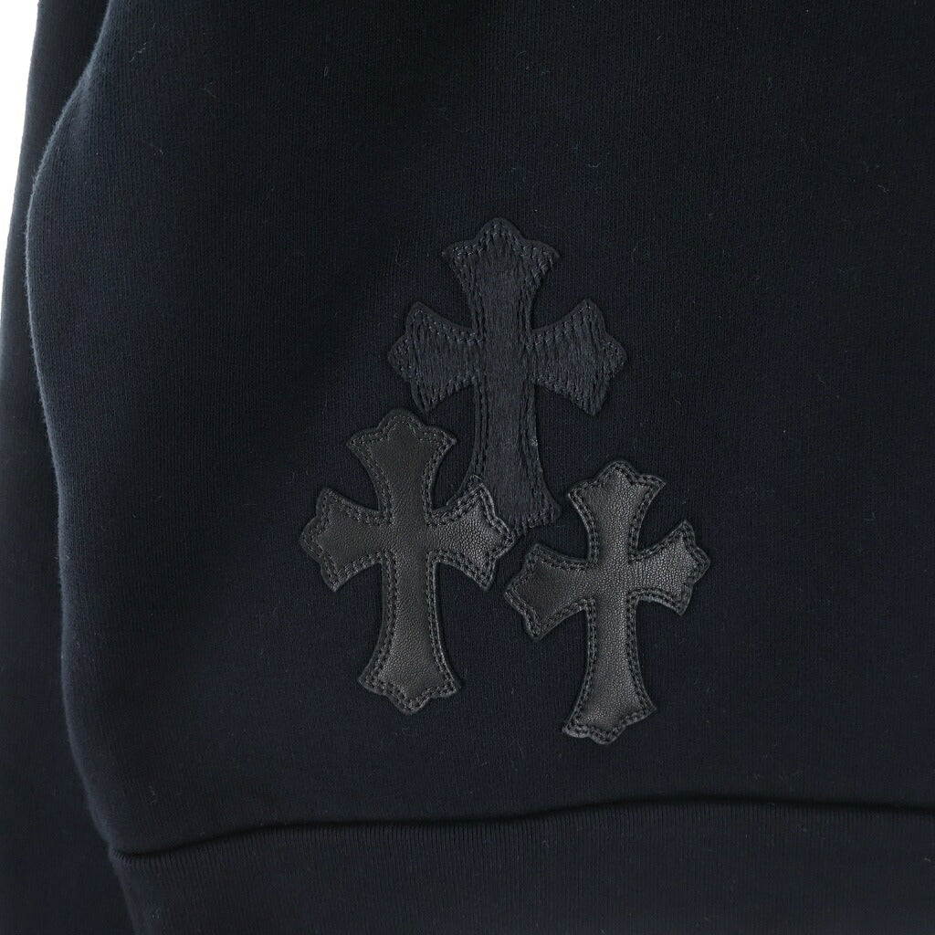 CHROME HEARTS(クロムハーツ) Y NOT CREW NECK SWEAT パテントレザークロスパッチクルーネックスウェット ブラック