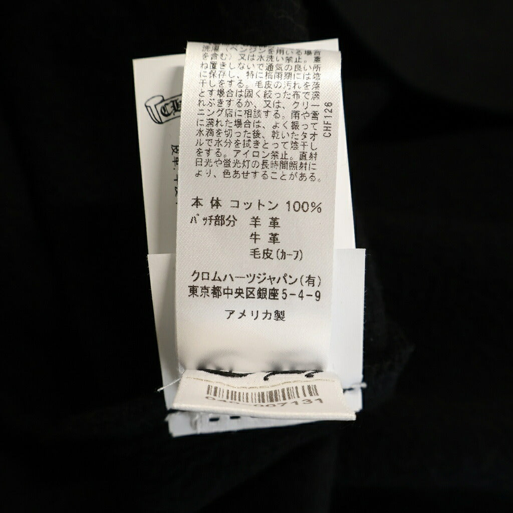 CHROME HEARTS(クロムハーツ) Y NOT CREW NECK SWEAT パテントレザークロスパッチクルーネックスウェット ブラック