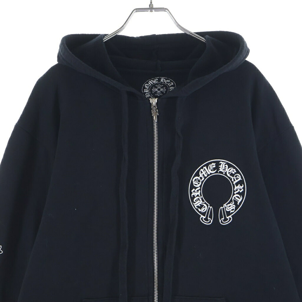 CHROME HEARTS(クロムハーツ) T Bar SWTSHRT HD ZIP Tバー マルチロゴ ジップアップパーカー ブラック