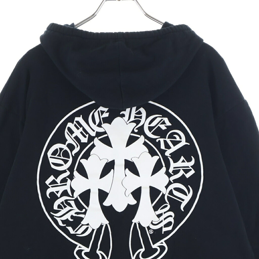 CHROME HEARTS(クロムハーツ) TRIPLE CROSS SWTSHRT HD ZIP バックトリプルクロスプリント ジップアップパーカー ブラック