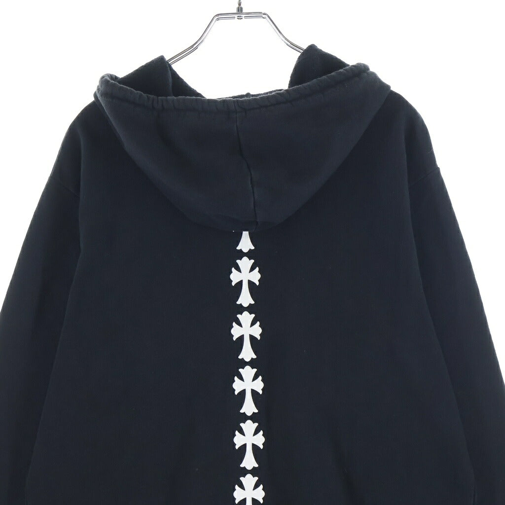 CHROME HEARTS(クロムハーツ) Cross Tire Track SWTSHRT HD ZIP バックセメタリークロス タイヤトラック ジップアップパーカー ブラック