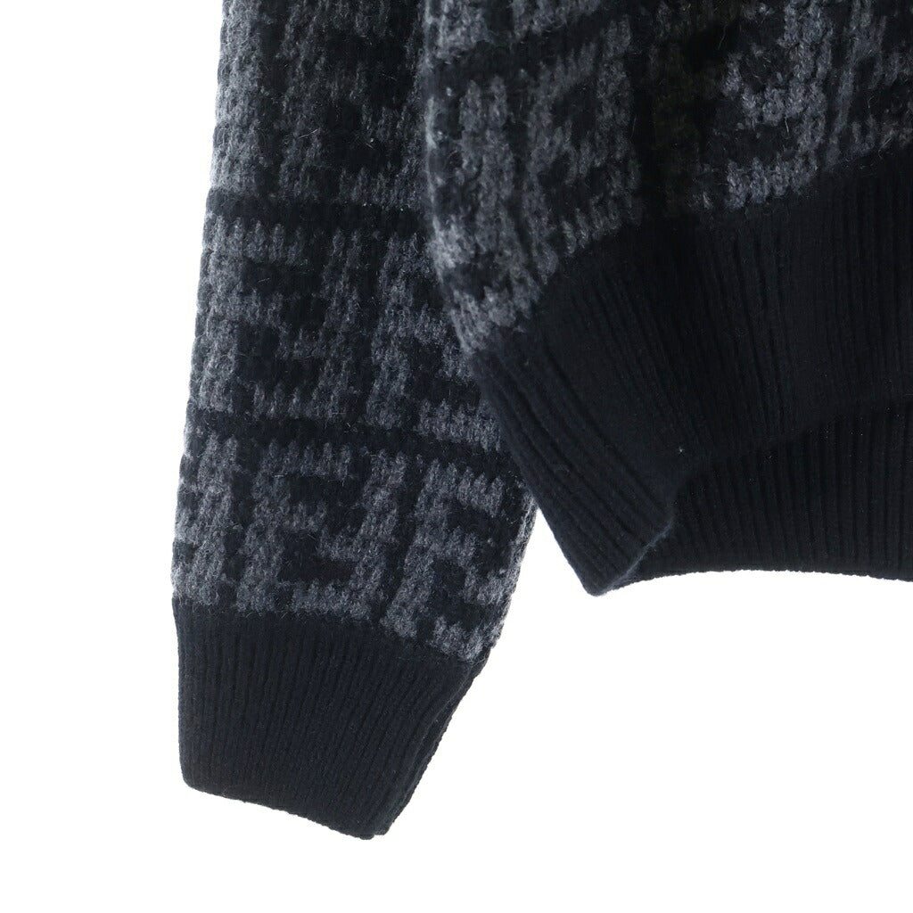 FENDI(フェンディ) CROCHET FF CARDIGAN クロシェ カシミヤ カーディガン ブラック FZC433 APPA