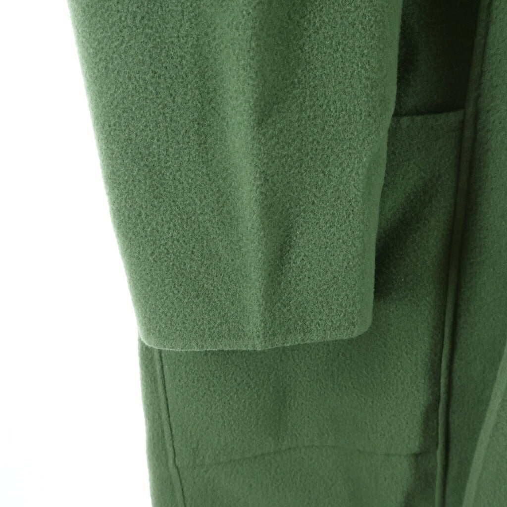 AURALEE(オーラリー) 22AW VELOUR BRUSHED WOOL MELTON HAND SEWN HOODED COAT ベロアブラッシュドウールメルトンハンドソーンフーデッドコート グリーン A22ACO1 WV
