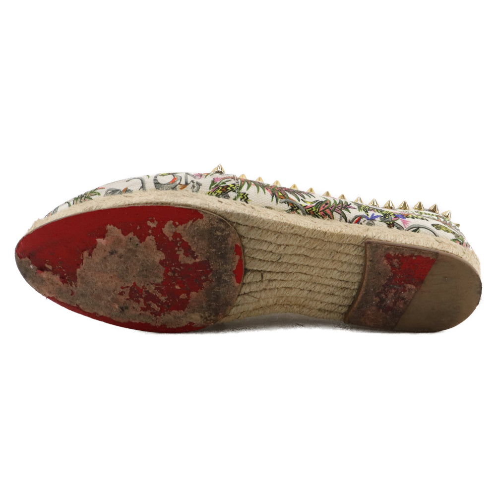 CHRISTIAN LOUBOUTIN(クリスチャンルブタン) ARES FLAT TISSU LOUBI JUNGLE エスパドリーユ スタッズスリッポン レディース マルチ