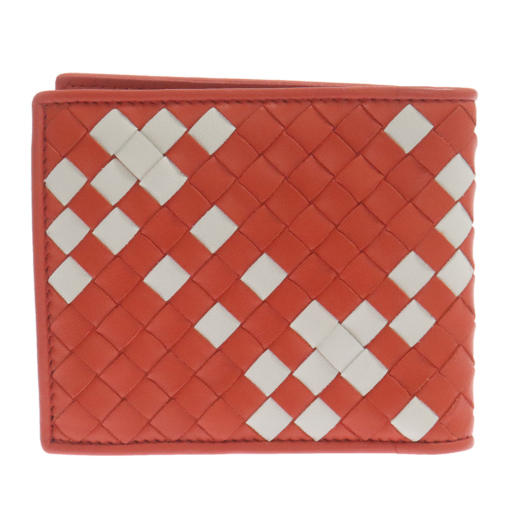 BOTTEGA VENETA(ボッテガヴェネタ) イントレチャート 二つ折りレザーウォレット 二つ折り財布 113993 VA4I1 レッド