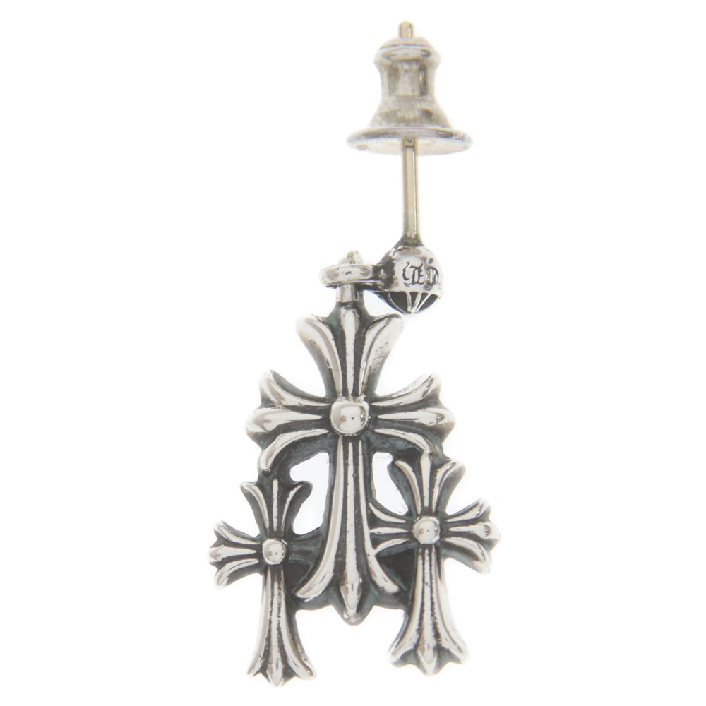 CHROME HEARTS(クロムハーツ) 3CH CROSS DROP トリプルクロス 3クロス ドロップピアス シルバー