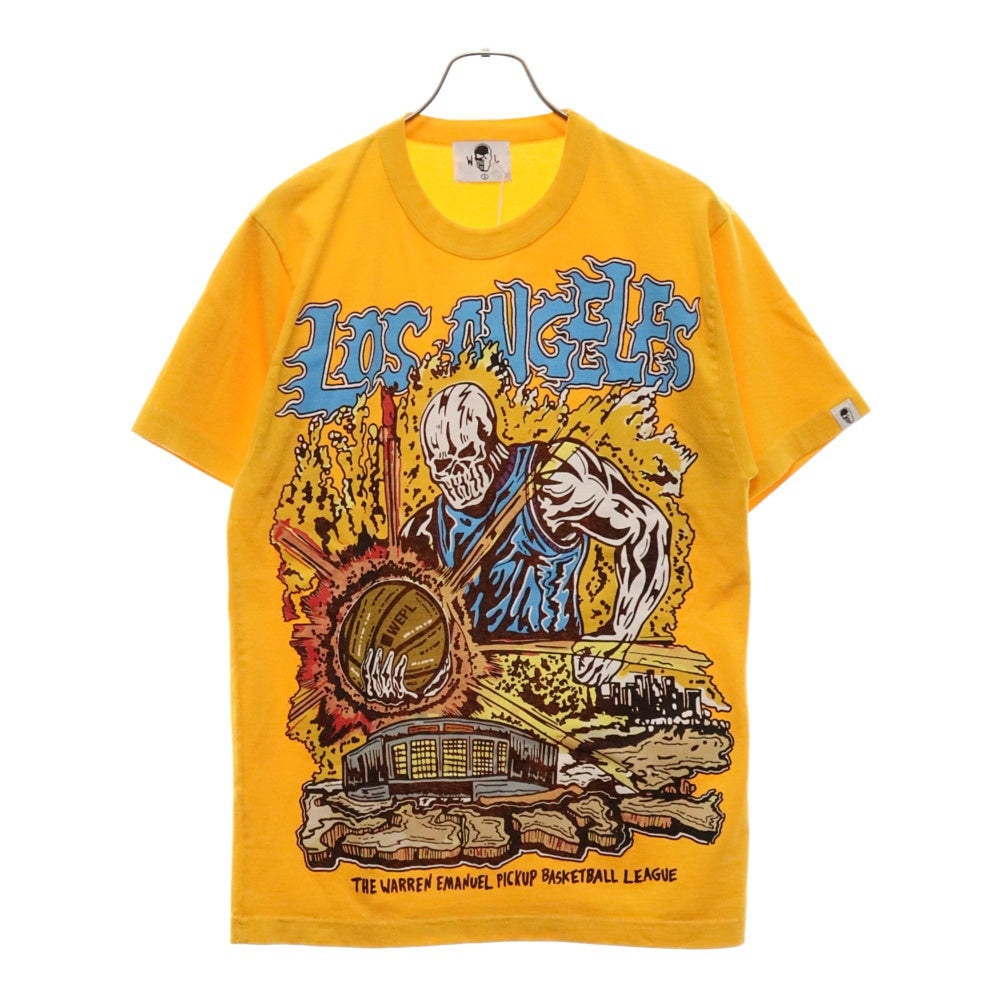 Warren Lotas(ウォーレンロータス) ×Eric Emanuel NBA LOSANGELES TEE エリックエマニュエル NBAプリント半袖Tシャツ イエロー