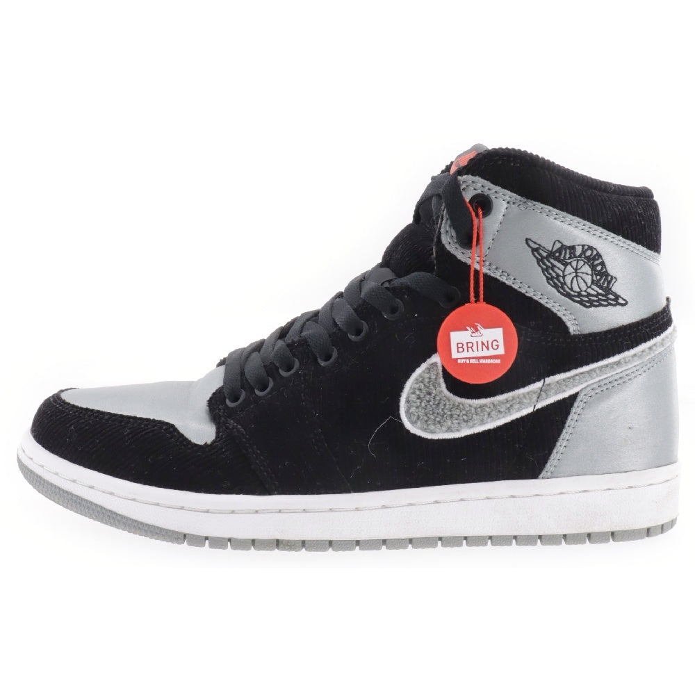 NIKE(ナイキ) ×アレイリ メイ エアジョーダン1 シャドウグレー ハイカットスニーカー ブラック/グレー US8/26cm AJ5991-062