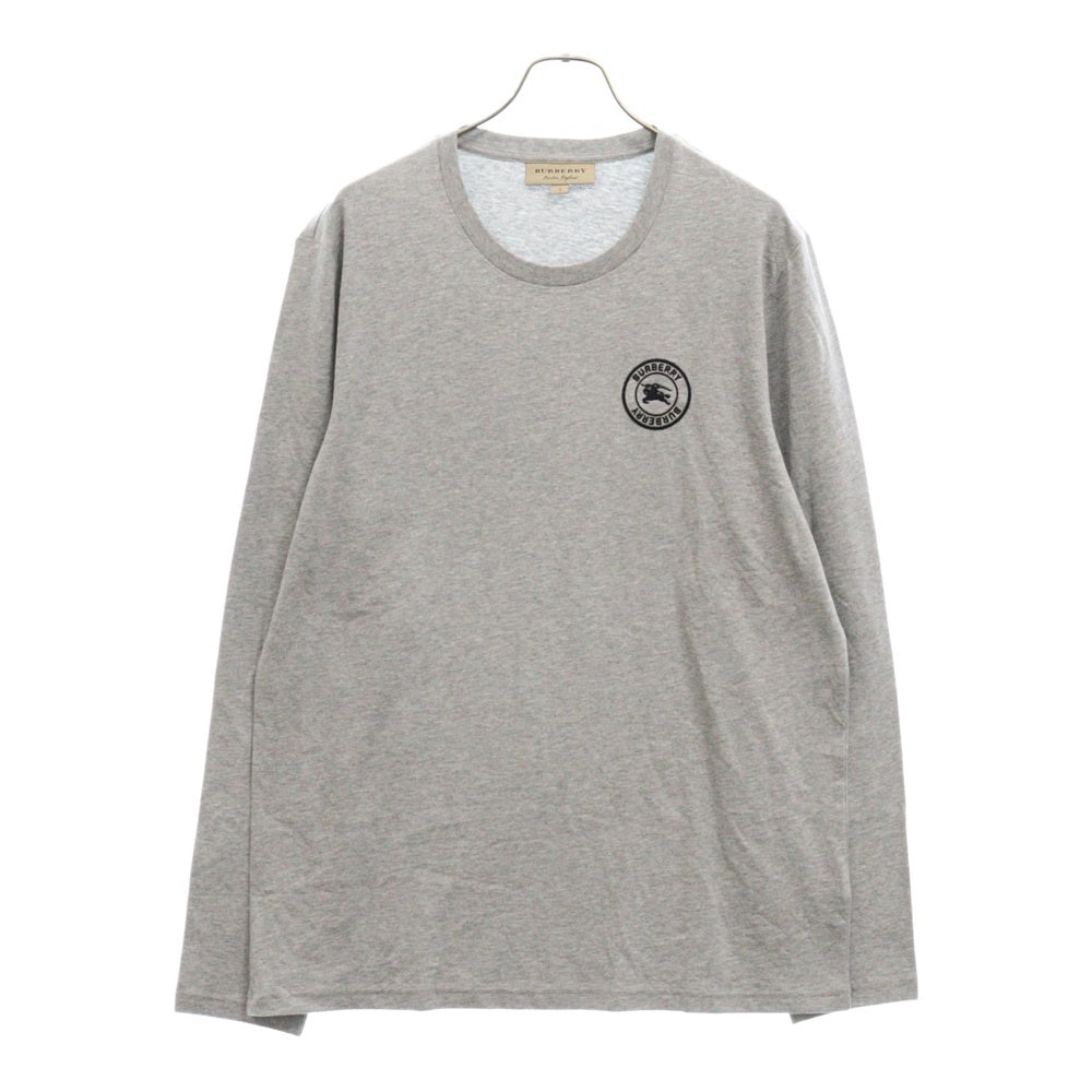 BURBERRY(バーバリー) Emblem Long Sleeve T-Shirt 8004255 エンブレムロゴ刺繍長袖Tシャツ グレー