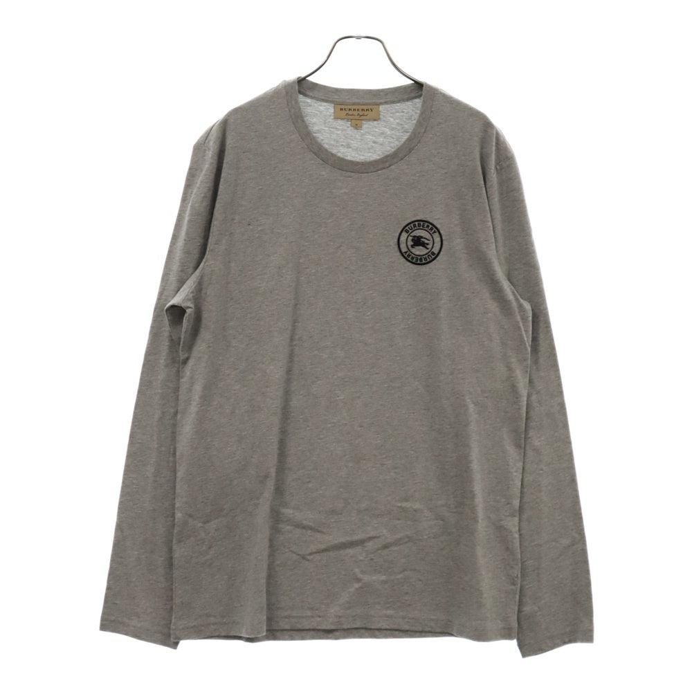 BURBERRY(バーバリー) Emblem Long Sleeve T-Shirt 8004255 エンブレムロゴ刺繍長袖Tシャツ グレー