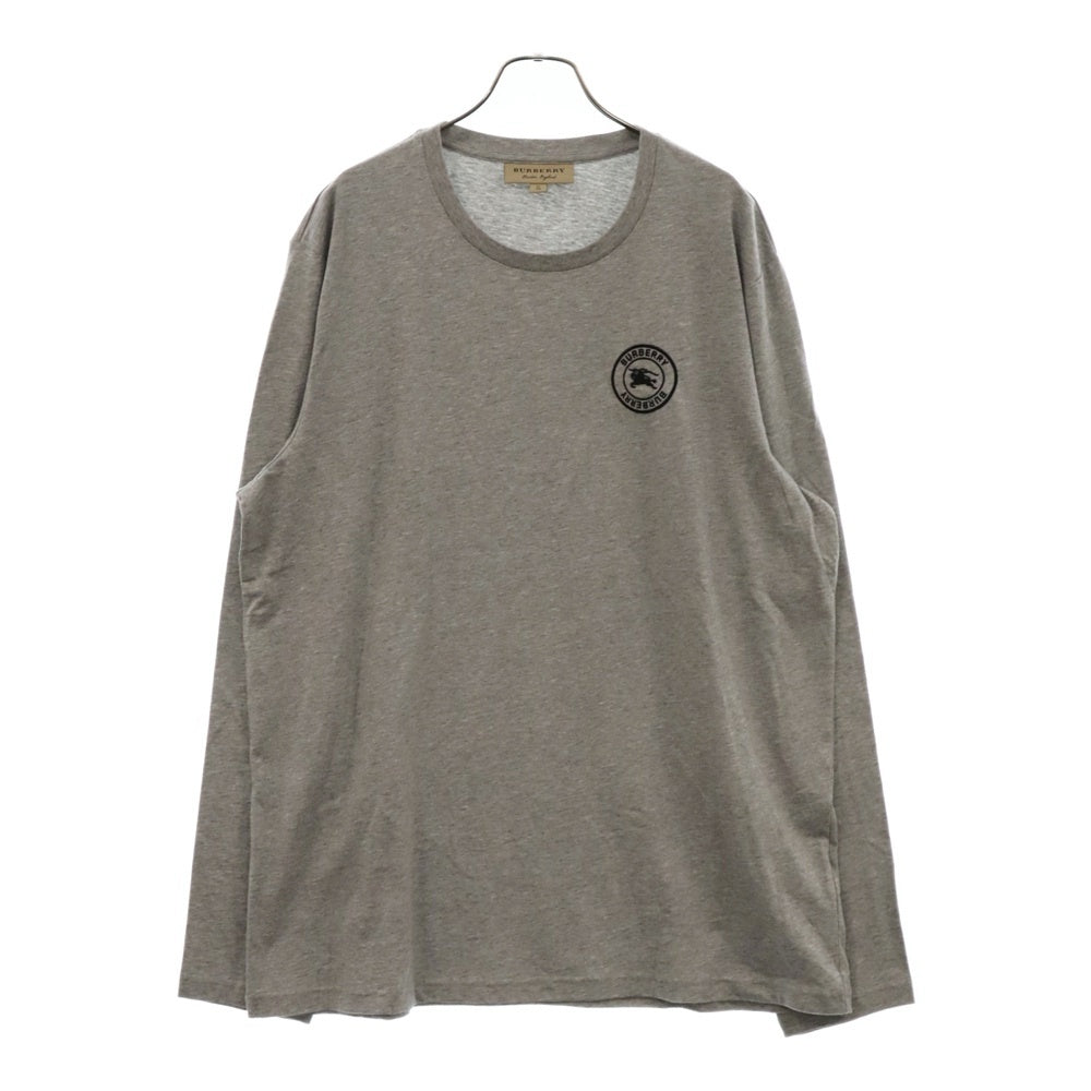 BURBERRY(バーバリー) Emblem Long Sleeve T-Shirt 8004255 エンブレムロゴ刺繍長袖Tシャツ グレー