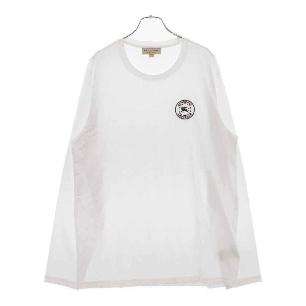 BURBERRY(バーバリー) Emblem Long Sleeve T-Shirt 8004256 エンブレムロゴ刺繍長袖Tシャツ ホワイト