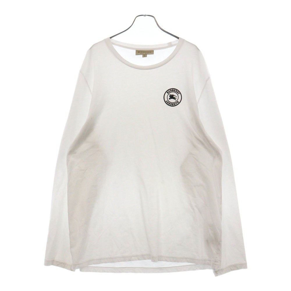 BURBERRY(バーバリー) Emblem Long Sleeve T-Shirt 8004256 エンブレムロゴ刺繍長袖Tシャツ ホワイト