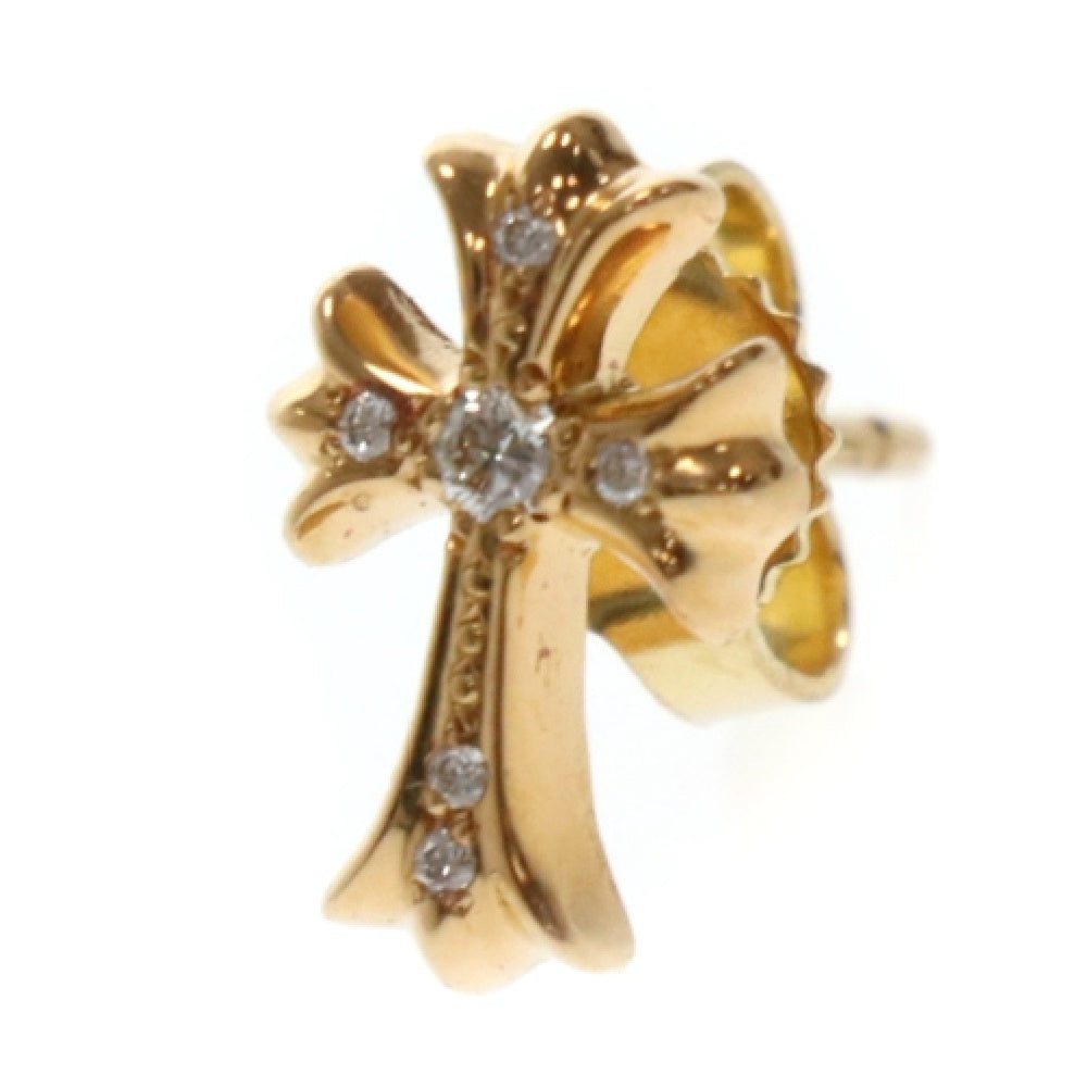 CHROME HEARTS(クロムハーツ) 22K CH CRS 2 FAT P DIA CHクロスファットスタッドピアス PAVEダイヤ ゴールド