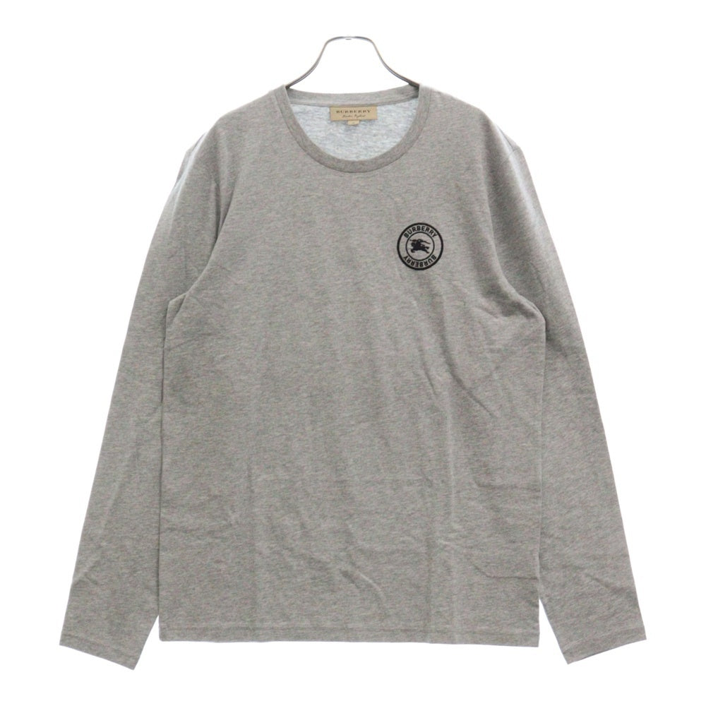 BURBERRY(バーバリー) Emblem Long Sleeve T-Shirt 8004255 エンブレムロゴ刺繍長袖Tシャツ ロンT グレー