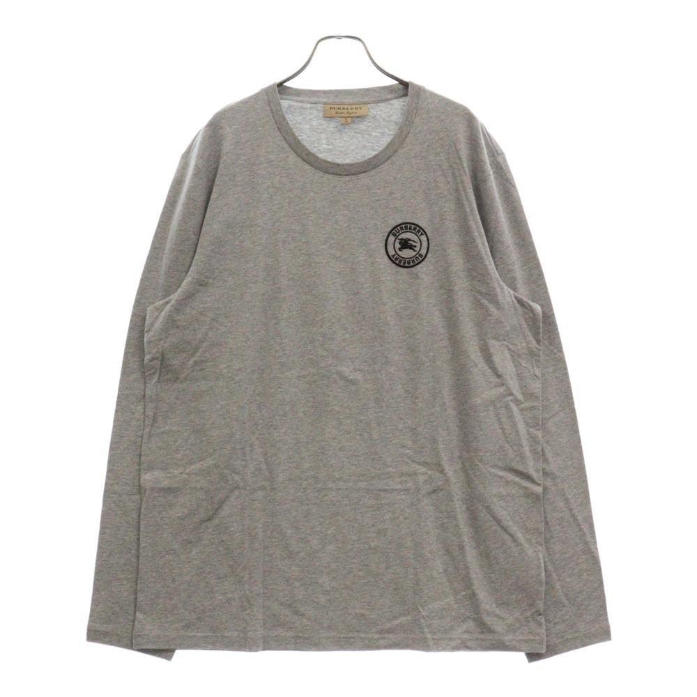 BURBERRY(バーバリー) Emblem Long Sleeve T-Shirt 8004255 エンブレムロゴ刺繍長袖Tシャツ ロンT グレー