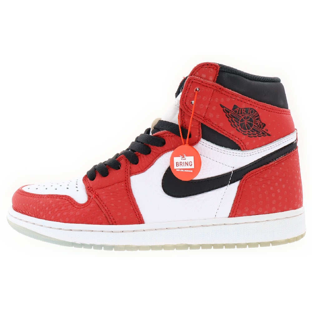 NIKE(ナイキ) AIR JORDAN 1 RETRO HIGH ORIGIN STORY 555088-602 エアジョーダン1 オリジナル ストーリー ハイカットスニーカー レッド/ホワイト US9/27cm