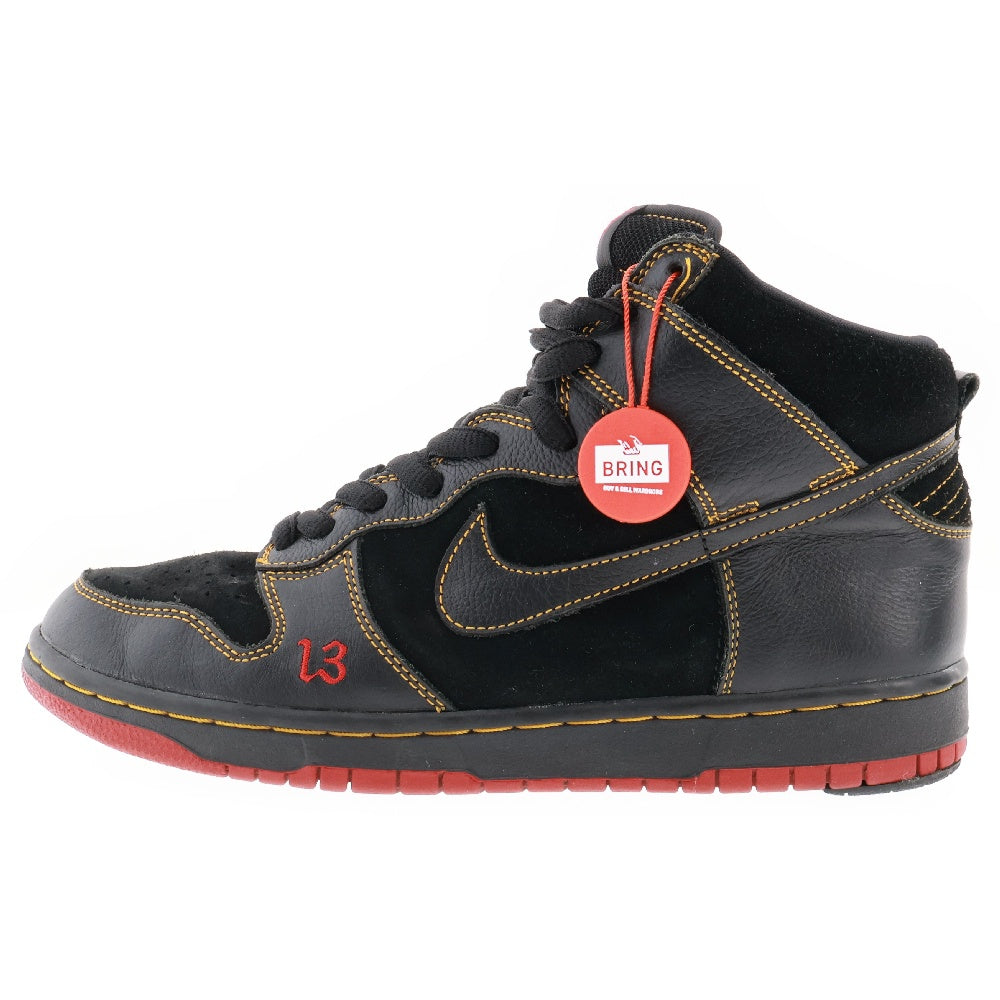 NIKE SB(ナイキエスビー) 【観賞用 2004年製】DUNK HIGH PRO SB UNLUCKY 13 305050-001 ダンク アンラッキー ハイカットスニーカー US9/27cm ブラック