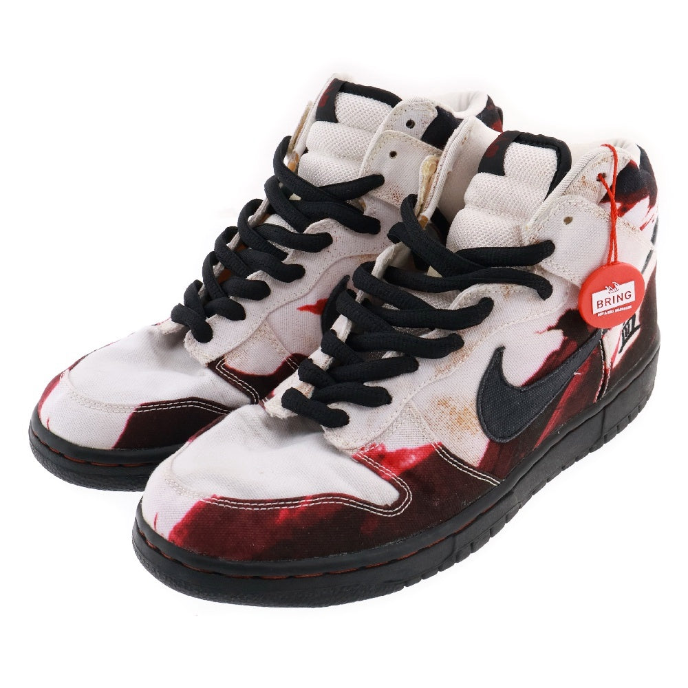 NIKE(ナイキ) 【観賞用 2005年製】DUNK HIGH PRO SB MELVINS/血 305050-103 ダンク メルヴィンス ハイカットスニーカー US9/27cm ホワイト