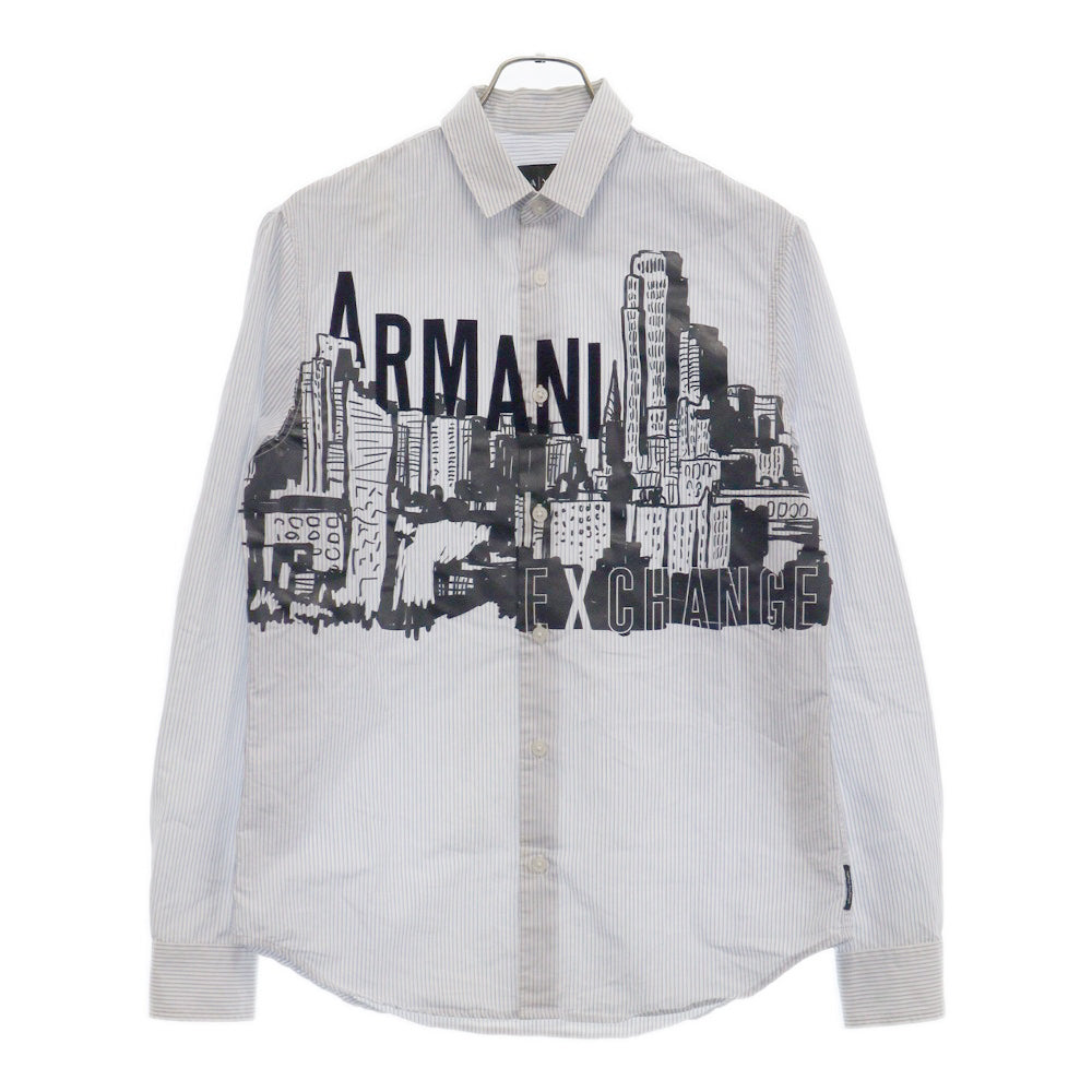 AX ARMANI EXCHANGE(アルマーニ エクスチェンジ) 長袖ストライプシャツ ブルー/ホワイト 6GZC39 ZNHFZ