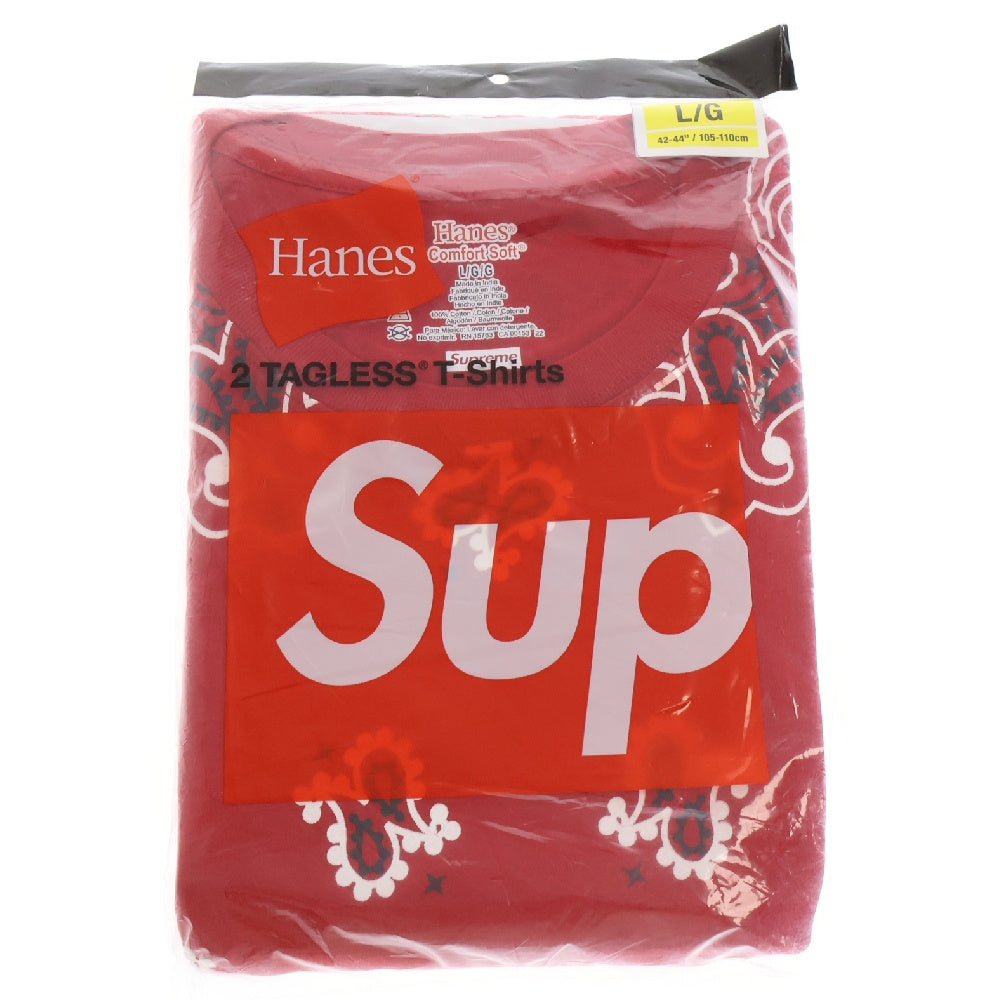 SUPREME(シュプリーム) 22AW×Hanes Bandana Tagless Tee ヘインズ バンダナ総柄プリント半袖Tシャツ 2枚セット