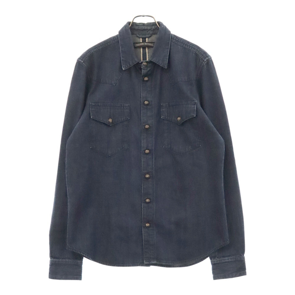 CHROME HEARTS(クロムハーツ) DENIM WESTERN JVPタグ 袖クロスパッチ デニム ウェスタンシャツ 長袖シャツ インディゴ
