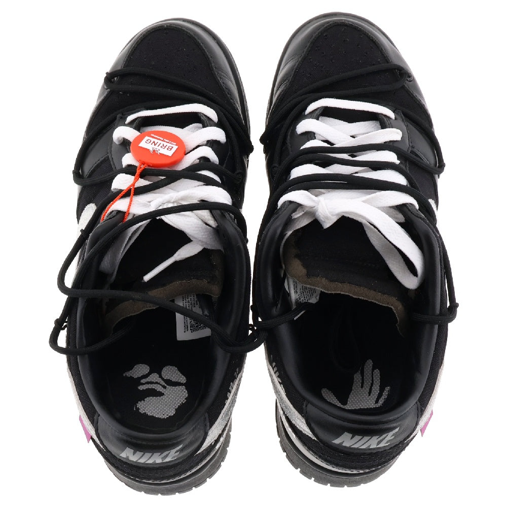NIKE(ナイキ) ×OFF-WHITE DUNK LOW 1 of 50 Black DM1602-001 50×オフホワイト ダンク ローカットスニーカー ロット50 ブラック US9/27cm