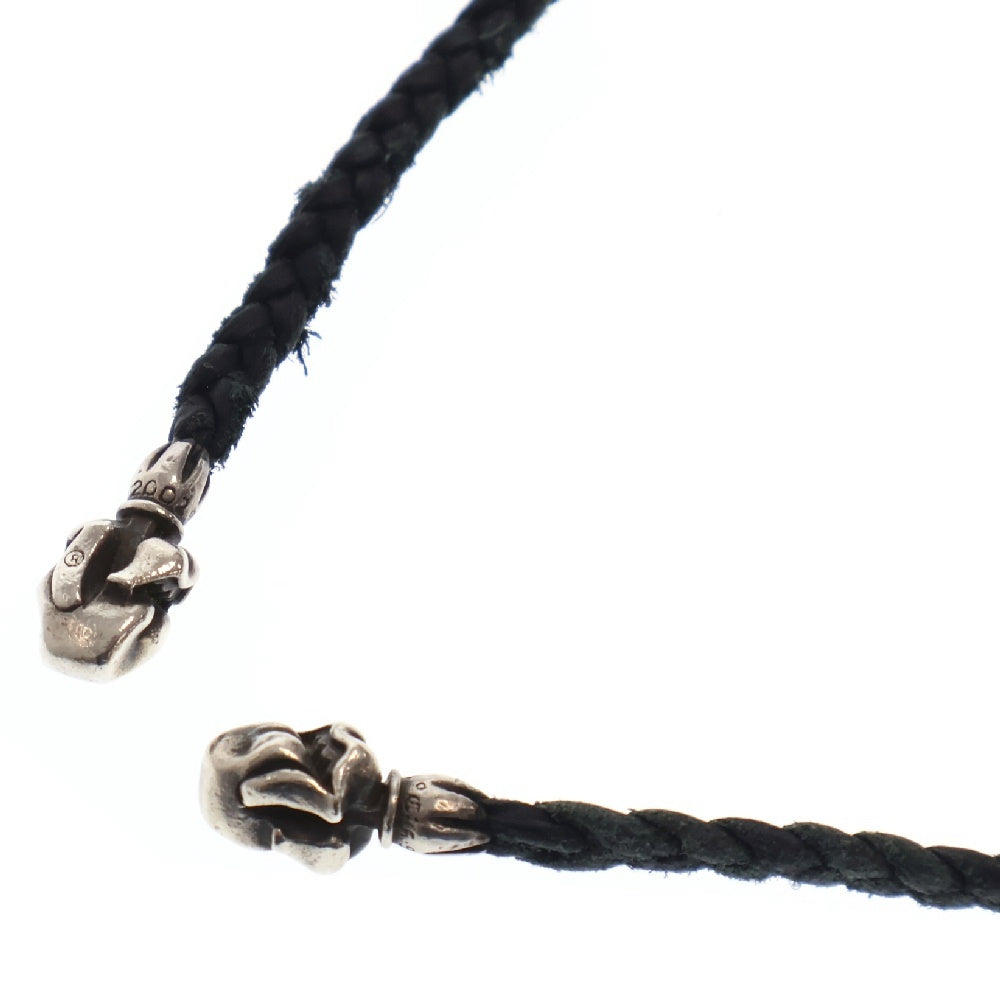 CHROME HEARTS(クロムハーツ) LEATHER BRAID リップアンドタン レザーブレード シルバーネックレス