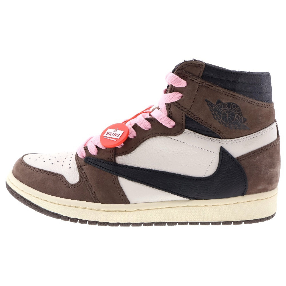NIKE(ナイキ) ×TRAVIS SCOTT AIR JORDAN 1 RETRO HIGH OG TS SP トラヴィススコット エアジョーダン1 レトロ ハイカット スニーカー ブラウン US10/ 28cm CD4487-100