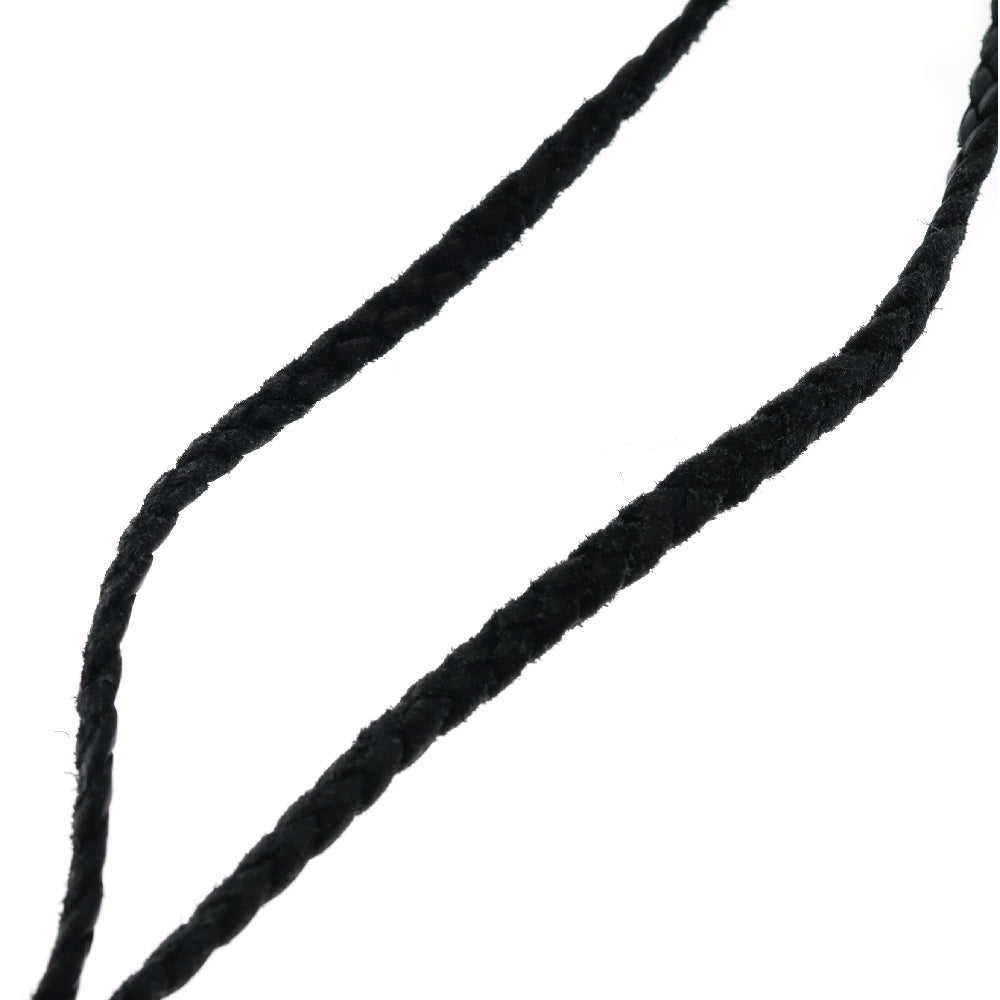 CHROME HEARTS(クロムハーツ) LEATHER BRAID リップアンドタンレザーブレード ネックレス ブラック/シルバー