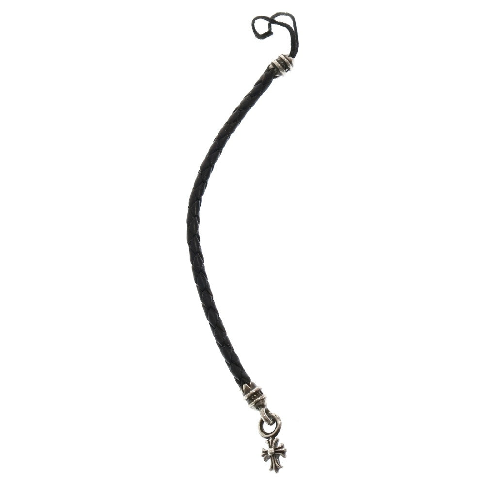 CHROME HEARTS(クロムハーツ) 携帯ストラップ CHプラススタックチャーム レザー携帯ストラップ シルバー/ブラック