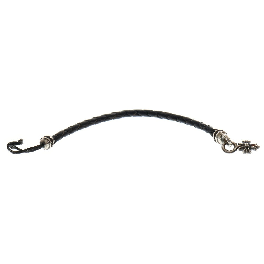 CHROME HEARTS(クロムハーツ) 携帯ストラップ CHプラススタックチャーム レザー携帯ストラップ シルバー/ブラック