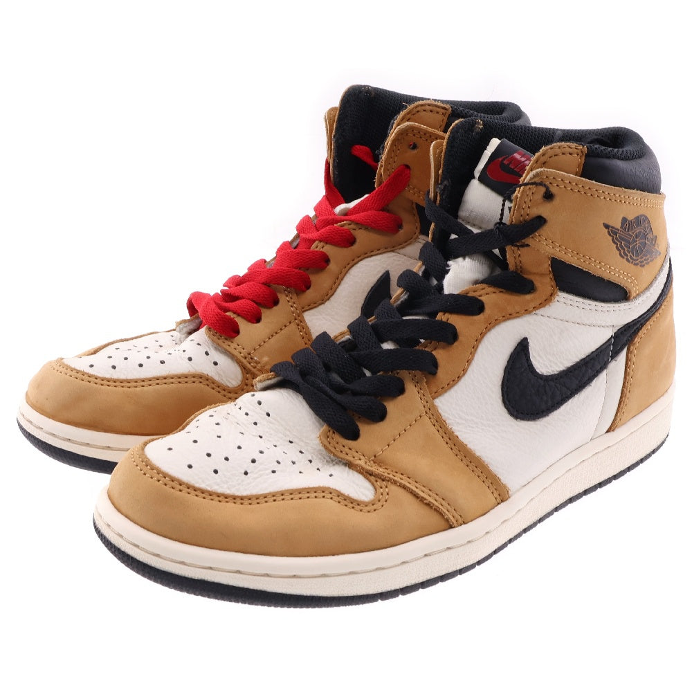 NIKE(ナイキ) AIR JORDAN 1 RETRO HIGH ROOKIE OF THE YEAR 555088-700 エアジョーダン1 ルーキー オブ ザ イヤー ハイカットスニーカー ホワイト/イエロー US8/26cm