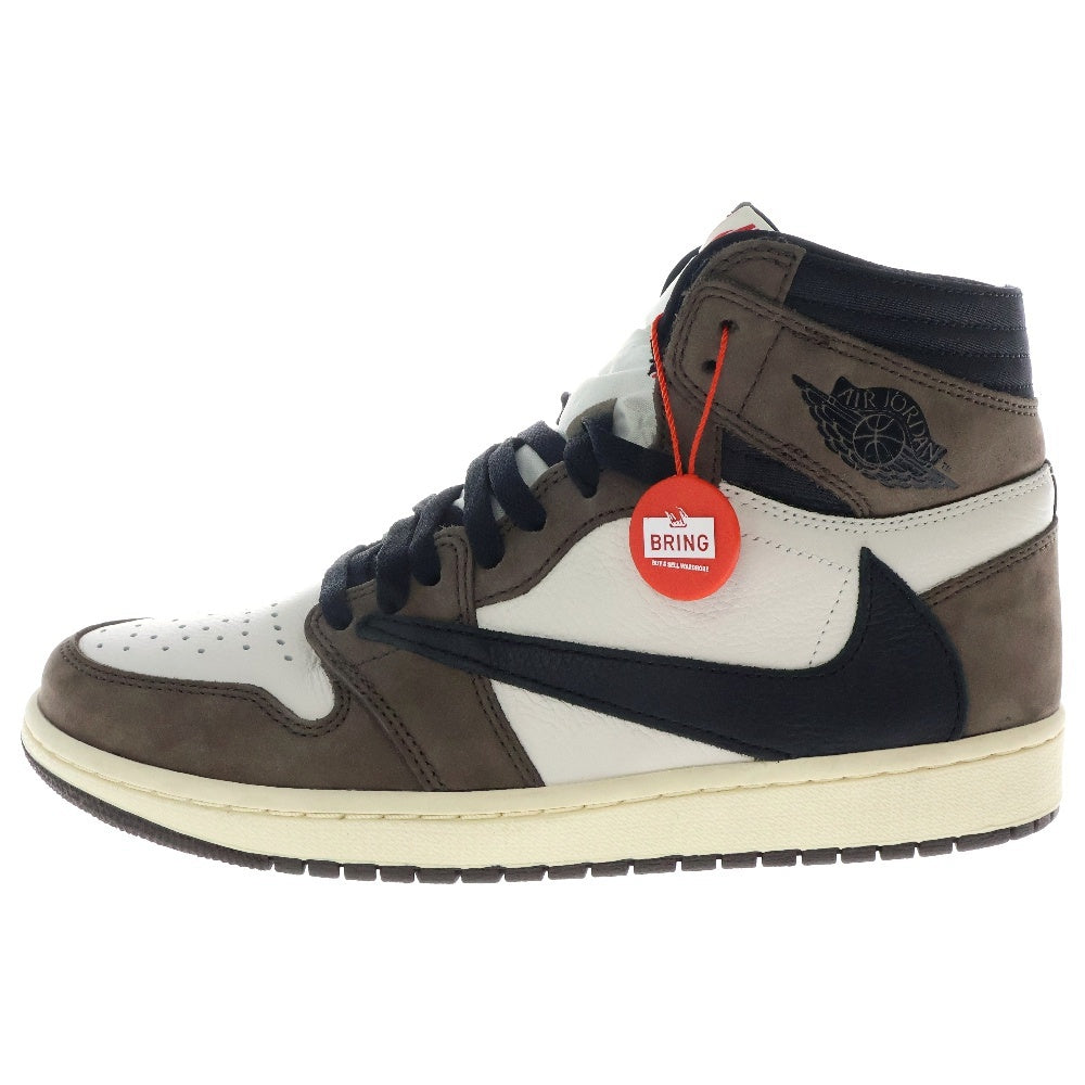 NIKE(ナイキ) ×TRAVIS SCOTT AIR JORDAN 1 RETRO HIGH OG TS SP CD4487-100 トラヴィススコット エアジョーダン1 ハイカットスニーカー ブラウン/ホワイト US9/27cm