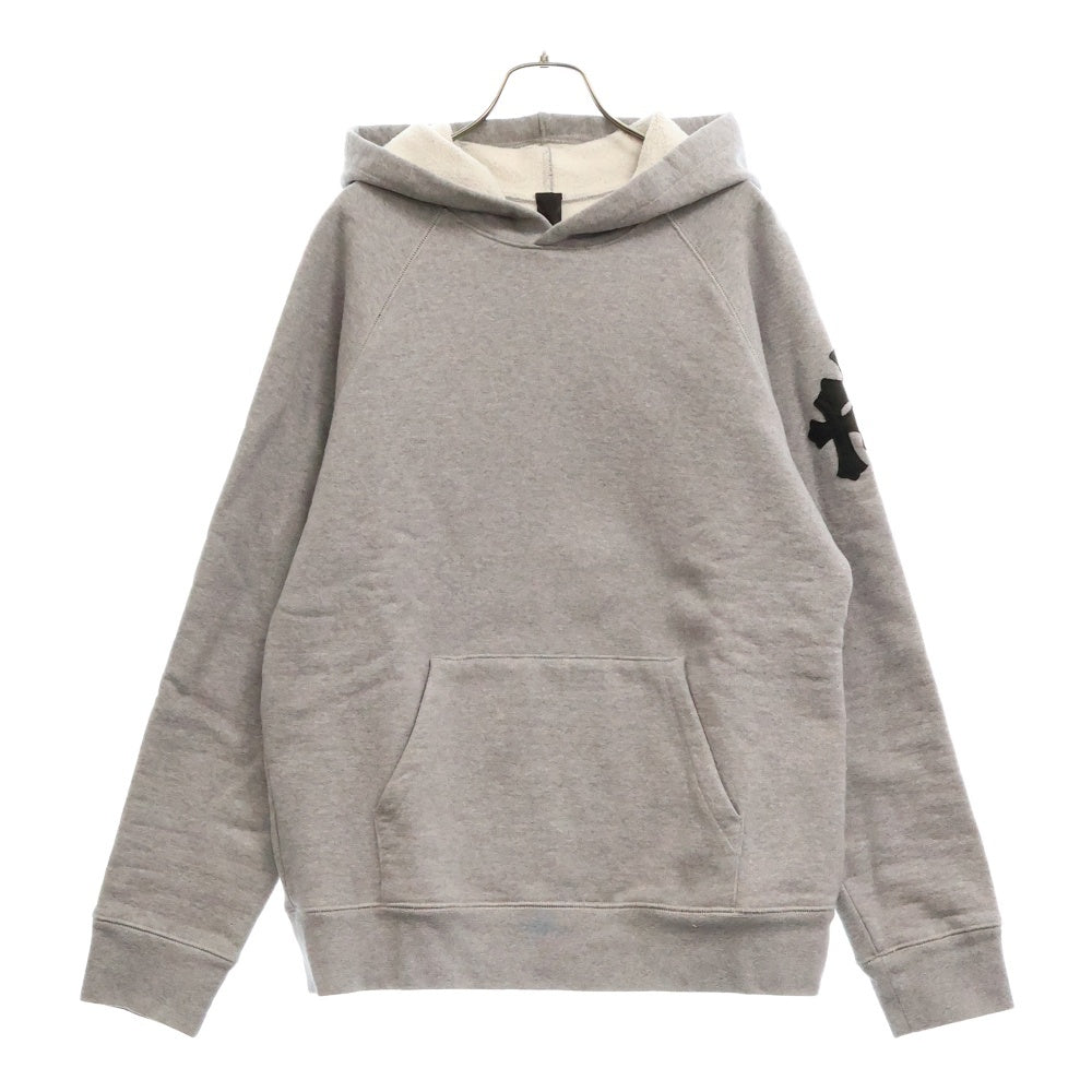 CHROME HEARTS(クロムハーツ) Y NOT CRS PATCH PLVR ワイノット クロスパッチ スクロールラベル付き プルオーバーパーカー スウェットパーカー グレー