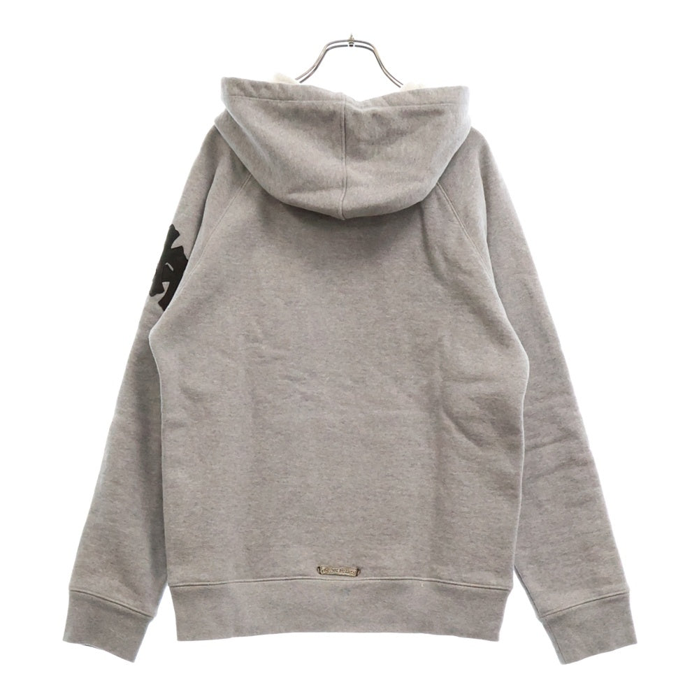 CHROME HEARTS(クロムハーツ) Y NOT CRS PATCH PLVR ワイノット クロスパッチ スクロールラベル付き プルオーバーパーカー スウェットパーカー グレー