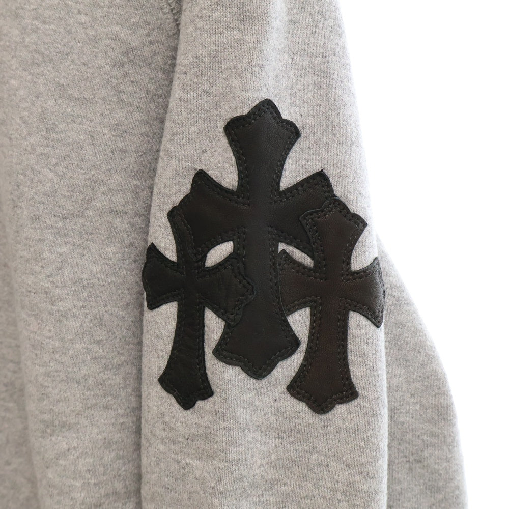 CHROME HEARTS(クロムハーツ) Y NOT CRS PATCH PLVR ワイノット クロスパッチ スクロールラベル付き プルオーバーパーカー スウェットパーカー グレー